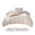 thumbnail image 2 of M Summer Solid Color Ice Silk 4 Piece Bedding Set Cooling Lightweight Breathable Bed Sheets And Duvet Cover Cooling Linen for Hot Weather Sleep Polyester, 2 of 7