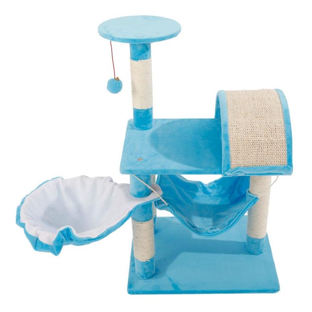 GoDecor 32" Chat Arbre Tour Condo Sisal Griffoir pour Animaux de Compagnie Bleu