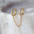 thumbnail image 3 of TIMIFIS Earrings Exquisite Fashion Ladies Long Chain Earrings Copper Set Zircon Earrings Ladies Chain Earrings Double Pierced Chain Earrings Earrings Valentine'S Day Gift, 3 of 3