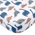thumbnail image 1 of Gerber Childrenswear Knit Fitted Crib Sheet Dinosaur time for Infants., 1 of 4