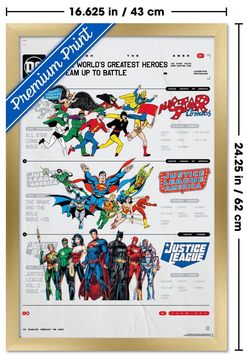 DC Comics 90th - Greatest Team-Up Wall Poster, 22.375" x 34" Framed
