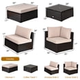 thumbnail image 2 of Patiojoy Ensemble de Meubles en Rotin pour Patio 6 Pcs Ensemble de Canapé Sectionnel d'Extérieur avec Table à Café et Ottoman Brun, 2 of 7
