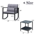 thumbnail image 3 of Costway 3PCS Patio Rattan Furniture Set Rocking Chairs Cushioned Sofa Gray, 3 of 9