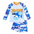 thumbnail image 1 of MIASHUI Boys Two Piece Rash Guard Swimsuits Sets Kids Long Sleeve Sunsuit,Dark Blue,6-7 Years, 1 of 7