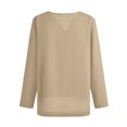 thumbnail image 4 of Chemise Sans Col à Manches Longues pour Hommes, Couleur Unie, Mode, Coupe Ample, 4 of 5