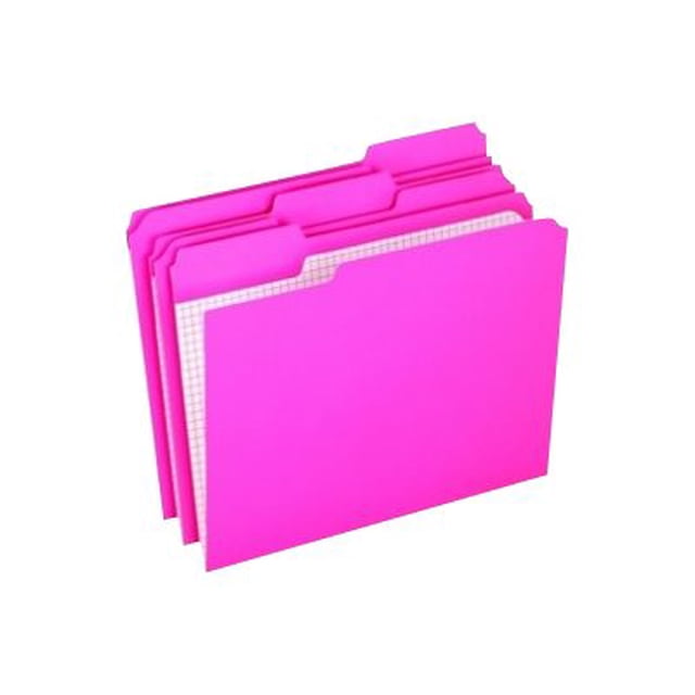 Pendaflex Reinforced Top Tab File Folders, 1/3 Cut, Letter, Pink, 100/Box