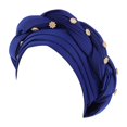 thumbnail image 2 of Harpily Fashion Women Beading Braid Hat Muslim Ruffle Cancer Wrap Cap Sleep Caps Satin Lined Hair Bonnets, 2 of 3