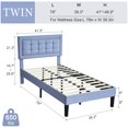 thumbnail image 2 of VECELO Twin Size Upholstered Bed Frame, Modern Platform Bed Frame with Adjustable Button Tufted Headboard for Bedroom, No Box Spring Needed, Easy Assembly, Light Blue, 2 of 6