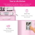 thumbnail image 4 of Best Choice Products Pretend Play Kitchen Wooden Toy Set for Kids with Realistic Design, Telephone, Utensils, Oven, Microwave, Sink - Pink, 4 of 7