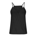 thumbnail image 4 of Timegard Camisole pour Femmes à Bretelles Ajustables, Col en V Plongeant, Froncée, Confortable, Décontractée, Mode, 4 of 5