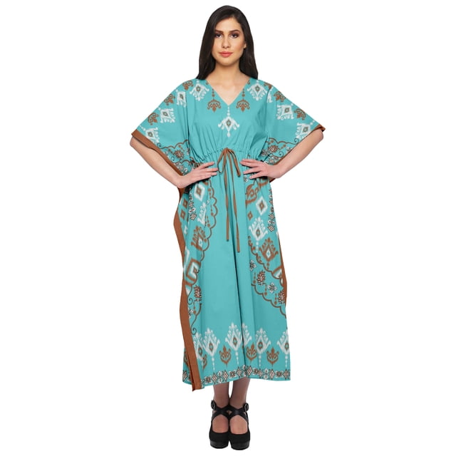 Moomaya Kaftan de Plage, Paréo de Bikini, Robe Longue Maxi Caftan pour Femmes