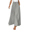 thumbnail image 1 of GZWYHT Wide Leg Pants,Palazzo Pants,Women's Wide Leg Pants Flowy Ruffle Solid Color Drawstring Waist Pants,Flowy Pants,High Waisted Pants,Sweatpants Women,Gray 1,L, 1 of 4