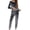Grey, variant on Mrat 2 Piece Active Suit Set Tracksuit Sets Womens Velour Sweatsuit Casual Loungwear 2 Piece Jogging Suits Velvet Pullover Solid Casual Sets S-63 Black XL