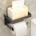 thumbnail image 1 of HHBEAUTY Bathroom Toilet Paper Rack, Toilet Paper Holder with Shelf - Toilet Paper Holder Wall Mount Toilet Roll Holder with Wipes Storage for Bathroom Stainless Steel, Gray, 1 of 6