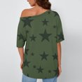 thumbnail image 4 of Liquidation d'Économies! Hauts pour Femmes Grande Taille, Blouse d'Été à Manches Courtes pour Femmes, T-shirt Blouse à Col Rond à Boutons Imprimé à Manches Courtes pour Femmes, 4 of 5
