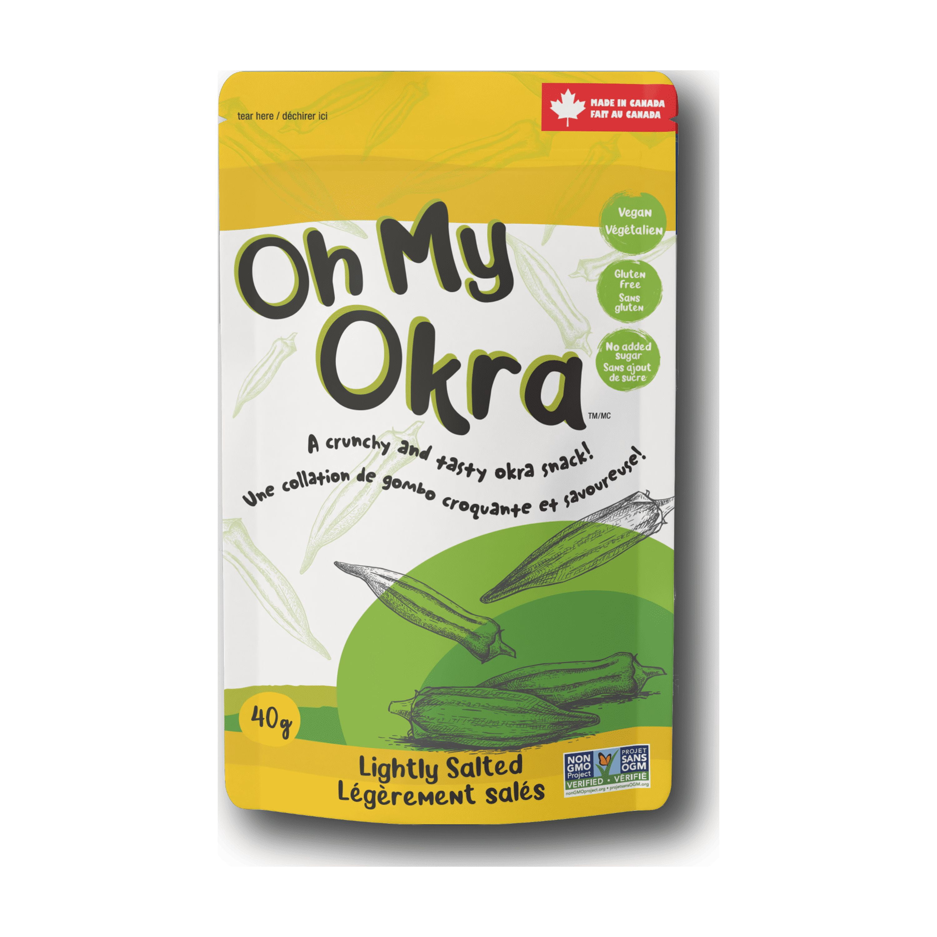 Oh My Okra Crunchy and Tasty Okra Snack - Lightly Salted - 40g