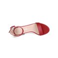 thumbnail image 4 of BLISSFUL STEP Women's Shoes Flower Print Open Toe Block High Heels Summer Sandals Red 8, 4 of 8