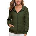 thumbnail image 1 of Innerwin Cardigans Long Sleeve Ladies Hoodies Fall Front Zip Leisure Sweatshirt Army Green XL, 1 of 3