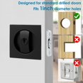 thumbnail image 4 of Bed/Bath Pocket Door Lock and Pull Contemporary Entry Square Privacy Door Lock Recessed 2 Sided Invisible Sliding Door Locks Hardware for 1 3/8 Inch to 15/16 Inch Thickness Door Black, 4 of 8