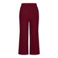 thumbnail image 5 of Women High Waisted Wide Leg Pants Drawstring Elastic Trousers Comfy Straight Leg Fashion Long Pants With Pockets, 5 of 5