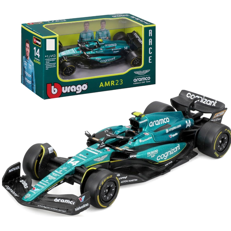 1:43 Aston Martin AMR23 Mercedes W14 Red Bull RB19 Miami GP Ferrari SF23 Alpine A523 F1 Model Formula Car Static Racing AMR23-14