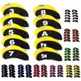 thumbnail image 2 of Bangcool 10PCS Golf Club Head Covers Color Patchwork Wedge Head Covers Golf Iron Covers with Number Design, 2 of 5
