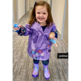 thumbnail image 3 of Kids Toddler Girls Floral Hoodie Waterproof Windproof Raincoat Hooded Jacket, 3 of 8