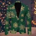 thumbnail image 5 of Men Christmas Snowflake Santa Men Suit Jacket Printed Pocket Lapel Button Mens Tuxedo Suit Jacket Suit, 5 of 5