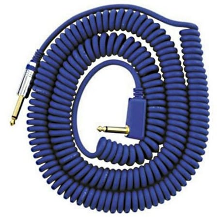VOX VCC090 Câble Enroulé Bleu 1/4 Pouces avec Sac en Filet, 29.5