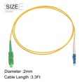thumbnail image 2 of Unique Bargains 1 Pcs 3,3 Pi Monomode Simplex Câble de Patch de Fibre Optique LSZH Fibre Jumper Optique LC/UPC vers SC/APC pour Commutateurs de Routeur, 2 of 6
