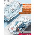 thumbnail image 2 of Wireless Bluetooth Mouse Tri-Mode (BT5.1+2.4GHz) USB C Rechargeable Computer Mouse Full Transparent Silent Mouse with USB Receiver & Type C Adapter for Laptop/Mac/iPad, 2 of 7