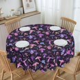 thumbnail image 2 of Nappe Champignon Violet Gothique Ronde 60 x 60 Pouces Housse de Table Polyester Résistante aux Taches et aux Plis Nappe pour Cuisine Salle à Manger Café Fête, 2 of 5