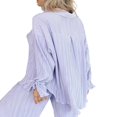thumbnail image 4 of Women Solid Color Long Sleeve Blouse and Straight Fit Trousers, 4 of 9