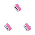 thumbnail image 2 of crativent Wall Charger 3 Port Universal Lightweight Compact USB Power Adapter Phone Charging Cell Cameras MP3 Gift Mobile Red 3Set, 2 of 6