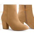 thumbnail image 4 of Unique Bargains Women's Side Zipper Block Heel Ankle Boots, 4 of 6
