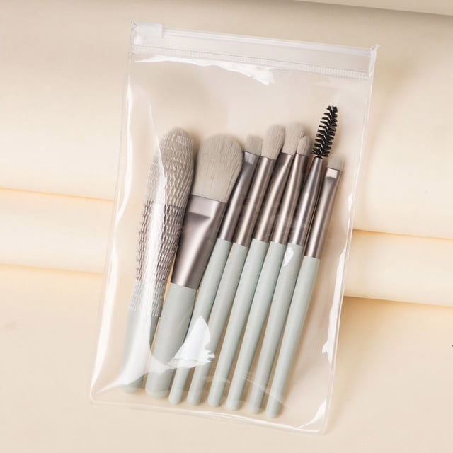 TopLLC Makeup Brushes 8pcs Mini Makeup Brush Set Foundation Powder Concealers Eye Shadows Blush Cosmetic Brushes With Storage Bag Small Size Portable For Home Office Travel Outdoor Makeup Brush
