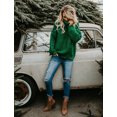 thumbnail image 4 of U.Vomade Women's Turtleneck Chunky Long Sleeve Sweaters Tops Color Block Knitted Pullover Jumper, 4 of 6