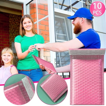 RXIRUCGD Organisateurs et Rangement pour la Maison Envois de Bulles Enveloppes Rembourrées Doublées Poly Envoi Auto-Scellant Rose 10 Pcs