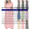 thumbnail image 3 of LOVZFMLL Robes pour Femmes Col Rond Uni Manches Courtes/sans Manches Robes Débardeur d'Été Décontractées Amples Plage Maxi Robes Soleil Bleu Foncé B TTG, 3 of 5