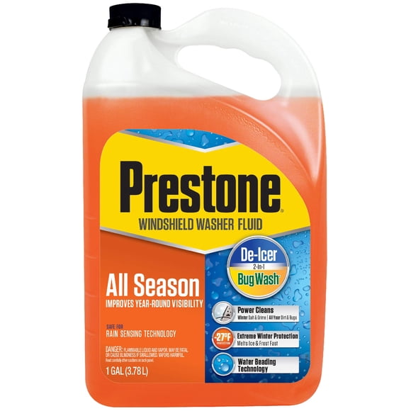 Prestone AS658 Liquide Lave-Glace 2-en-1 de Luxe, 1 Gallon