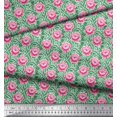 thumbnail image 2 of Soimoi Polyester Crepe Fabric Stripe & Rose Floral Printed Craft Fabric by The Yard 42 Inch Wide, 2 of 3