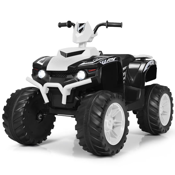 Gymax 12V Electric Kids Ride On Car ATV 4-Wheeler Quad w/ Music LED Light White