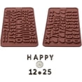 thumbnail image 1 of Silicone Letter Mold and Number Chocolate Molds with Happy Birthday Cake Decorations Symbols 2pcs, 1 of 9