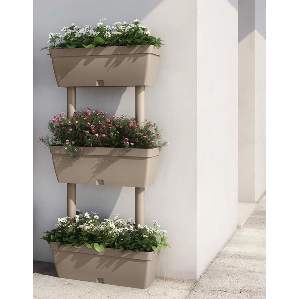 vidaXL Jardinière de Jardin 3 Pcs 100 cm Taupe