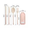 thumbnail image 3 of TIMIFIS Tableware Tableware Travel Utensil Set with Case, Whea-T Straw Reusable Spoon Straw Forks Tableware, Portable Cutlery Travel Picnic Camping Or Daily Use Kitchen Gadgets, 3 of 7