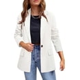 thumbnail image 2 of CEHVOM Mode Femmes Col Rabattu Manches Longues Manteau Cardigan Blouse Décontractée Liquidation, 2 of 5