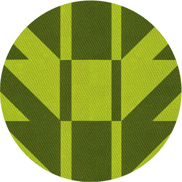 Ahgly Company Tapis d'Intérieur Lavables en Machine, Ronds, Transitionnels, Verts, 6' Ronds