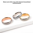 thumbnail image 3 of ziyahi Checkerboard Pattern Ring Stylish Female Jewelry Simple Colors Geometric Fingers Rings Fashion Accessory Festival Gift Golden Size 7 Rose gold Size 7, 3 of 6