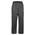 thumbnail image 1 of TOPTIE Pantalon de Chef de Cuisine pour Homme à Rayures Noires Style Cargo, 1 of 5