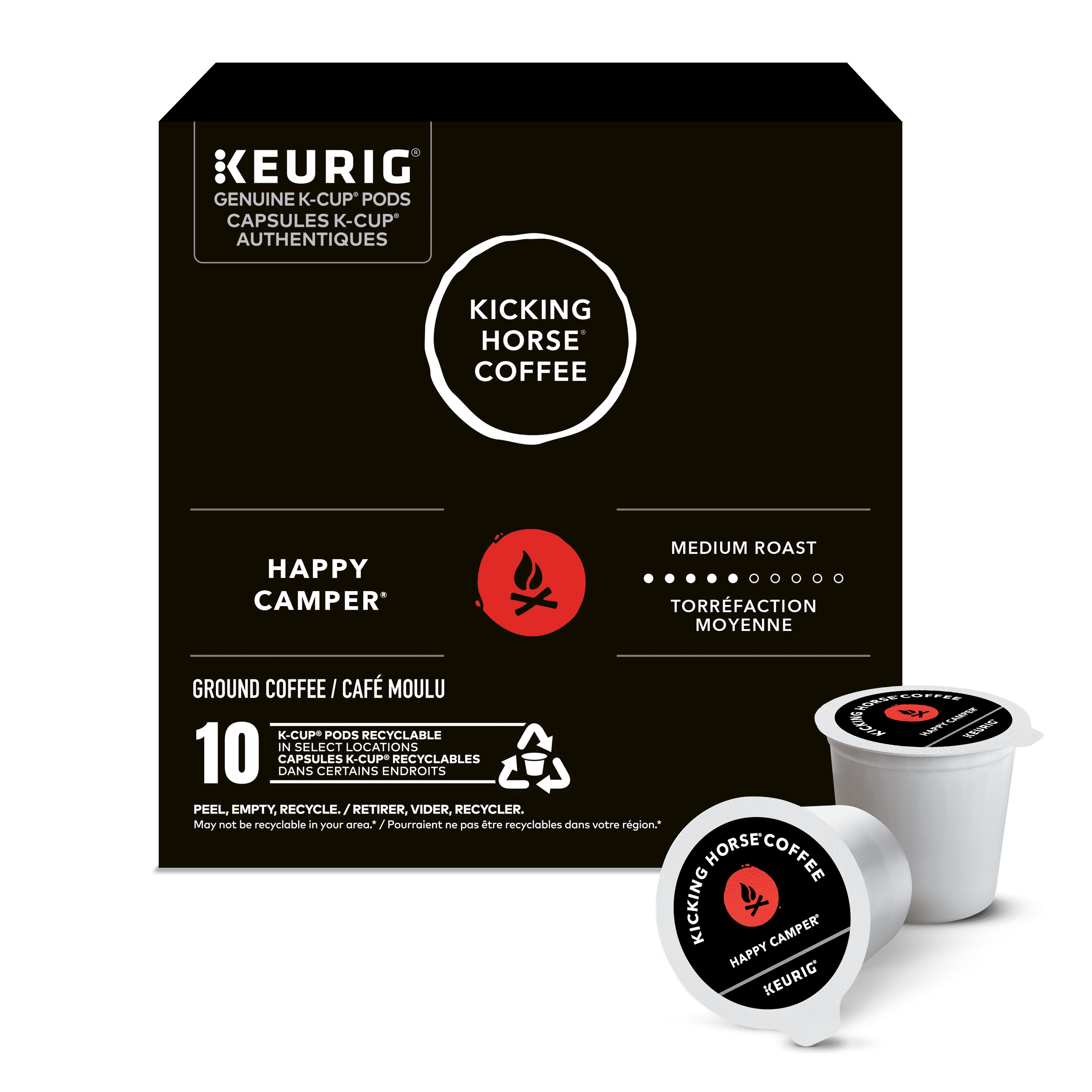 Kicking Horse Happy Camper, Medium Roast, K-Cup Coffee Pods, 10 Pods